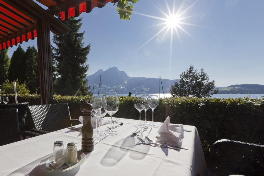 Gastehaus Baumgarten Hotel Kehrsiten Bagian luar foto