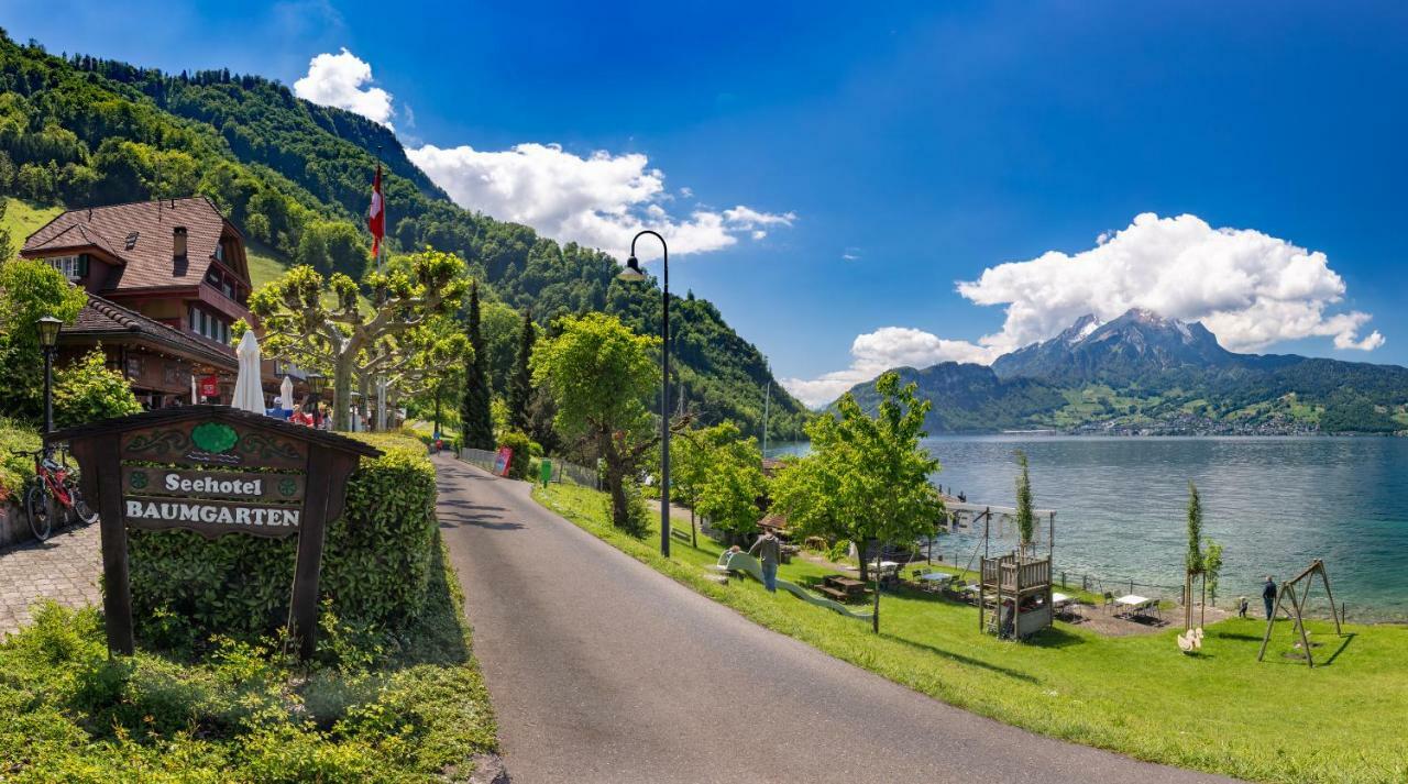 Gastehaus Baumgarten Hotel Kehrsiten Bagian luar foto